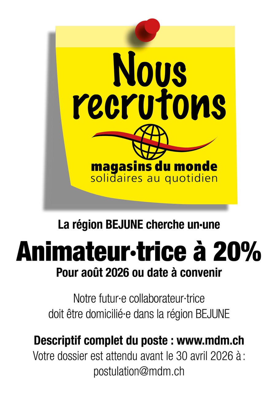 La section BEJUNE des magasins de monde recrute